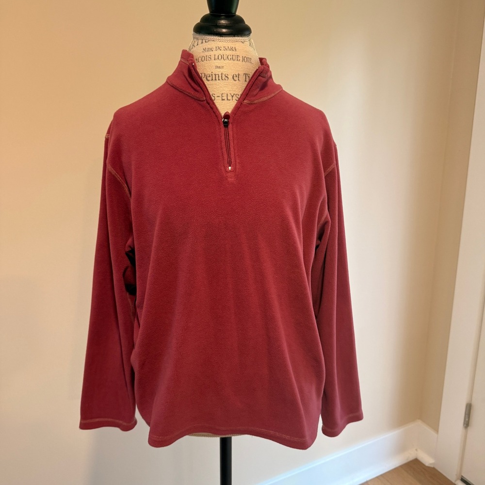 Life is Good Women's Pink 1/4 Zip Fleece Pullover Size L